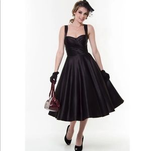 Unique Vintage Happily Ever After Dress w/ Crinoline, Black, Size L